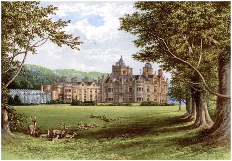 Holker Hall, Cumbria, home of the Duke of Devonshire, c1880. Artist: Unknown