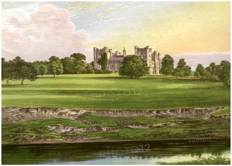 Lumley Castle, County Durham, home of the Earl of Scarbrough, c1880. Artist: Unknown