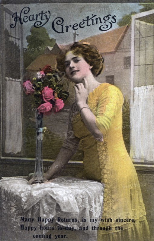 'Hearty Greetings', birthday card, c1918. Artist: Unknown