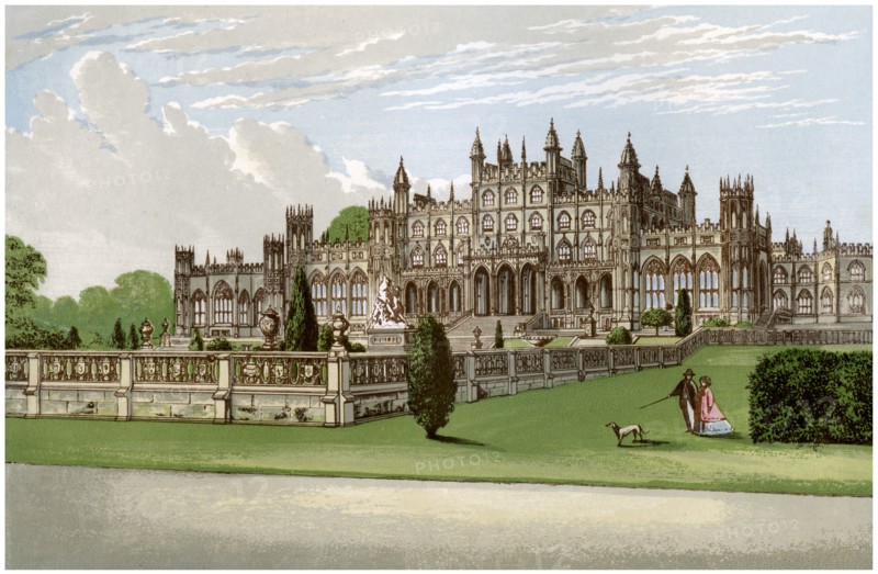 Eaton Hall, Cheshire, home of the Duke of Westminster, c1880. Artist: Unknown