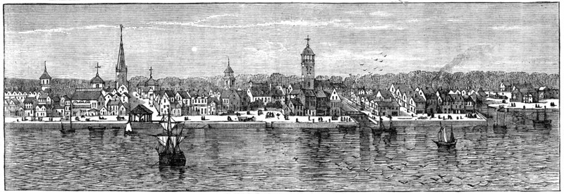 New York in the middle of the 18th century, (c1880). Artist: Unknown