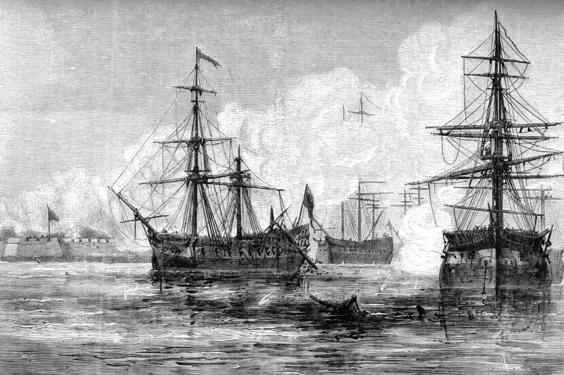 The attack on Sullivan's Island, South Carolina, 1776 (c1880). Artist: Unknown