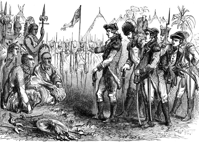 General Burgoyne addressing the Indians, 1777 (c1880). Artist: Unknown