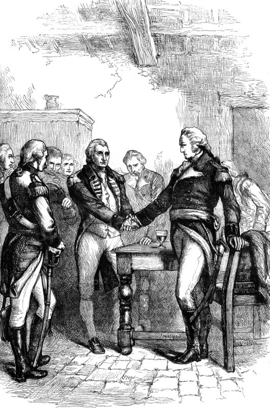 Washington taking leave of his old comrades, 1783 (c1880). Artist: Unknown