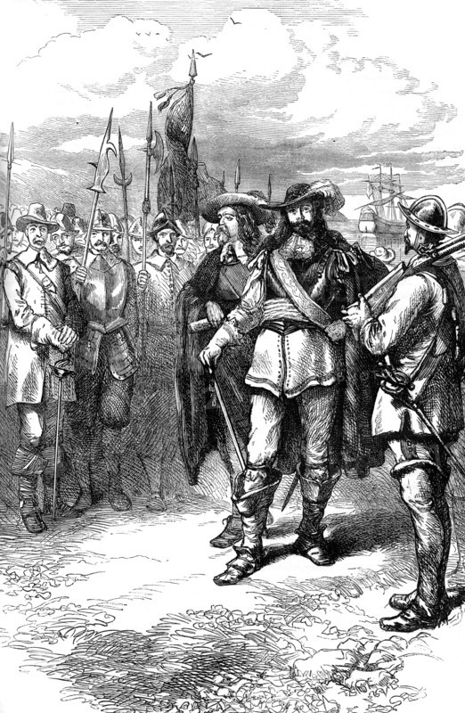 Commissioners landing at Boston, 17th century (c1880). Artist: Unknown