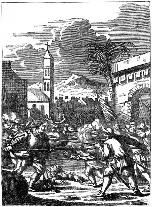 Sack of Puerto Principe, Hispaniola, by Captain Morgan, 1667 (c1880). Artist: Unknown
