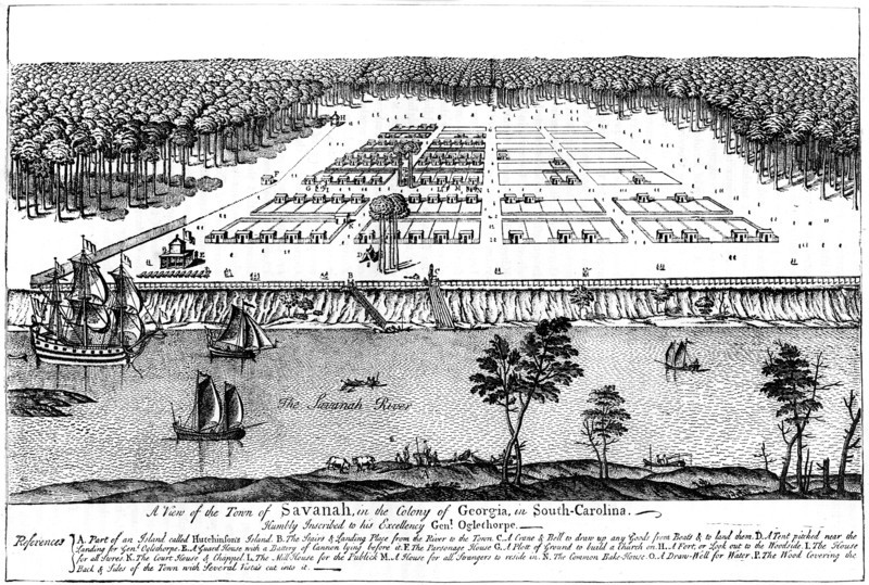 'A view of the town of Savanah, in the colony of Georgia, South Carolina', 1741, (c1880). Artist: Unknown