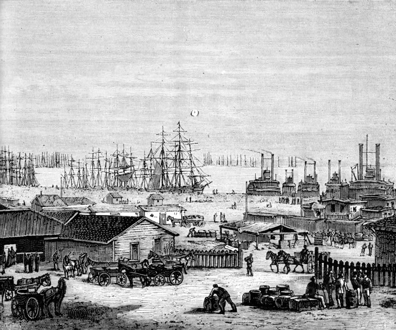 The banks of the Mississippi, c1860s (c1880). Artist: Unknown