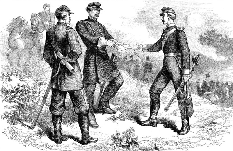 General McClellan at the battle of Antietam, American Civil War, 1862 (c1880). Artist: Unknown