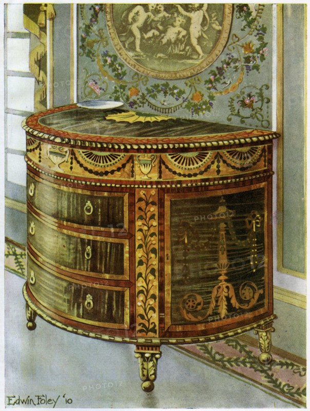 Inlaid satinwood commode with ormolu mounts, 1911-1912.Artist: Edwin Foley