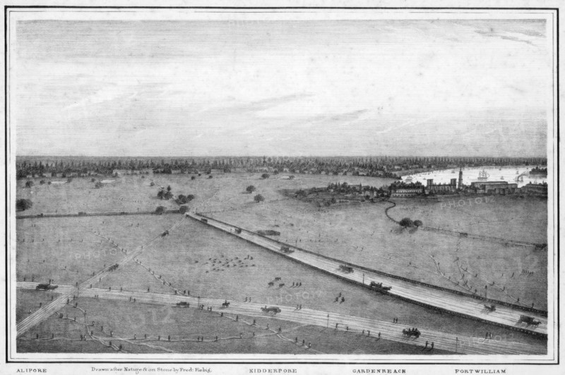 Panorama of Calcutta, India, c1840s. Artist: Frederick Fiebig
