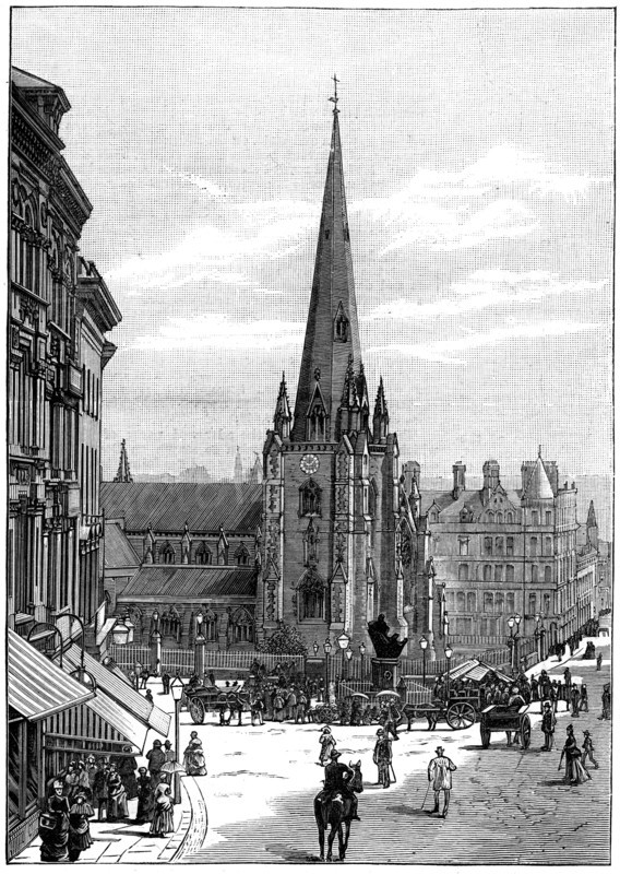 Church of St Martin in the Bull Ring, Birmingham, West Midlands, 1887. Artist: Unknown