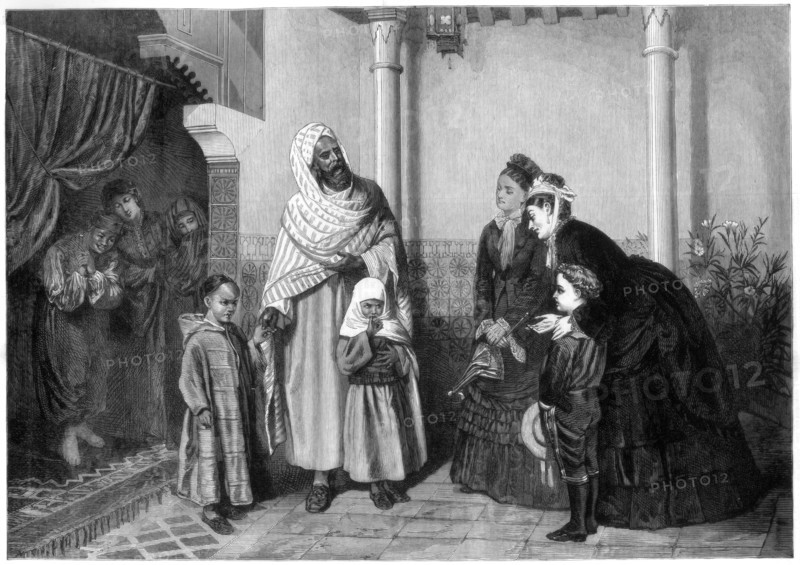 'The Presentation, English Ladies Visiting a Moor's House', 1875. Artist: John Bagnold Burgess