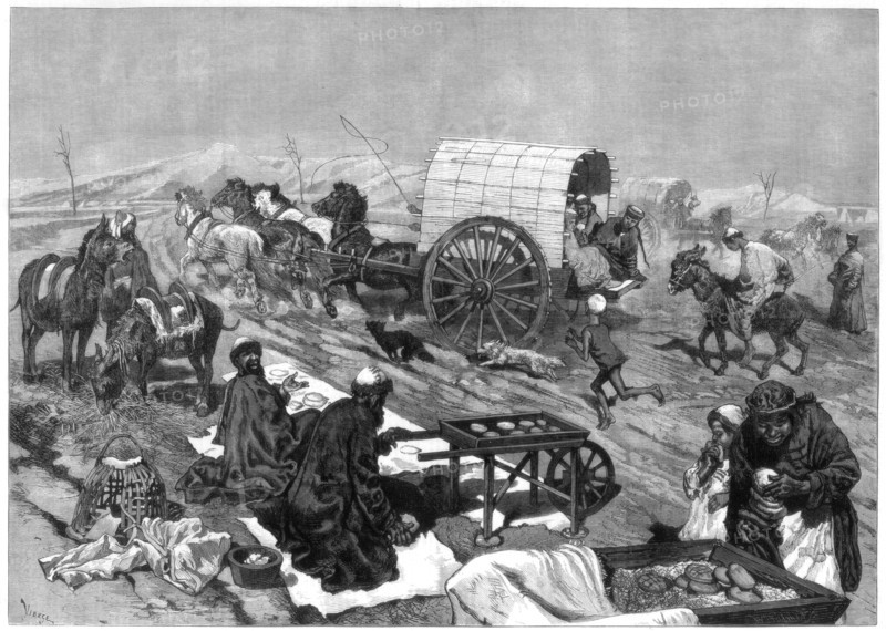 'The ladies' omnibus, Kashgar', Central Asia, 1875.Artist: W Palmer