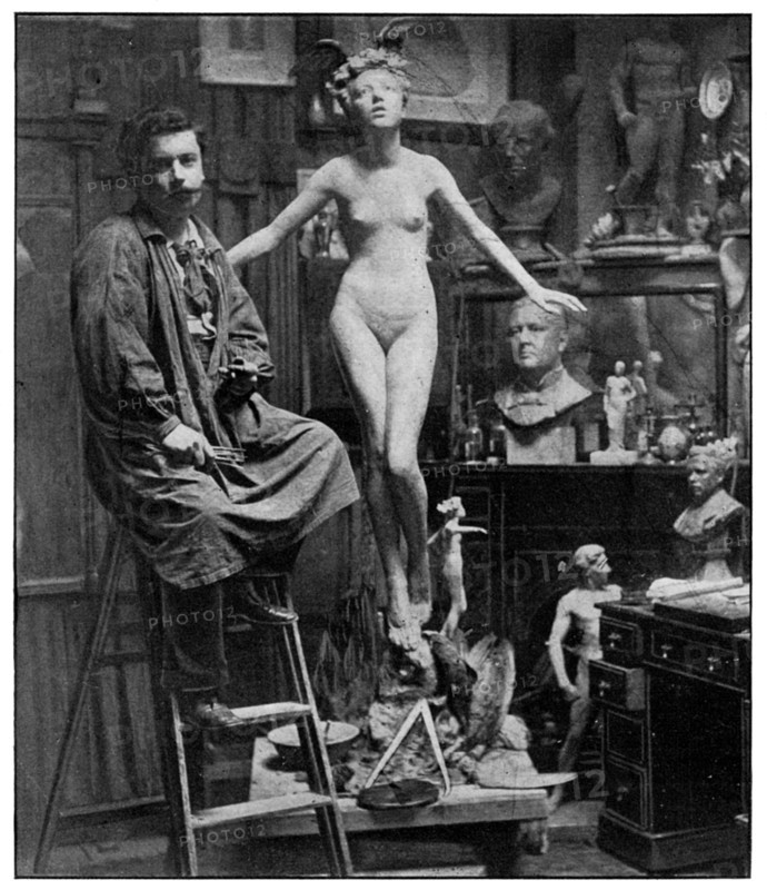 'In Mr Lucchesi's Studio', London, 1899. Artist: Unknown