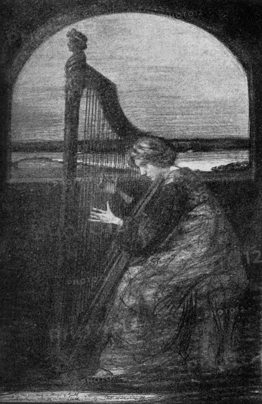 'The Harp Player', 1900. Artist: Unknown