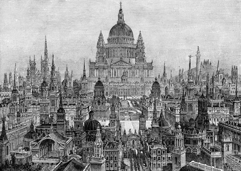 'The Principal Works of Sir Christopher Wren', 1882. Artist: Unknown