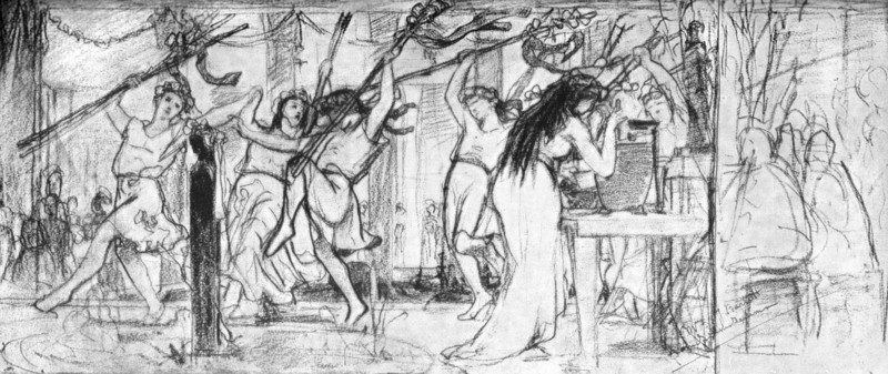 First sketch of 'The Vintage Festival', c1871 (c1880-1882). Artist: Unknown