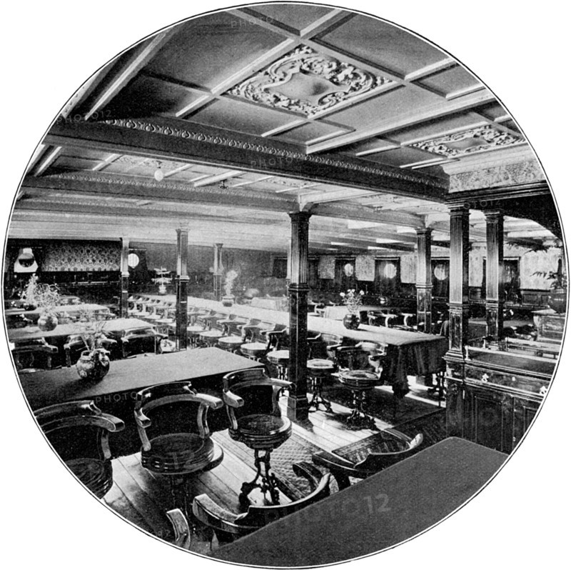 Salon of the P&O steamship SS 'India', 1901. Artist: Unknown