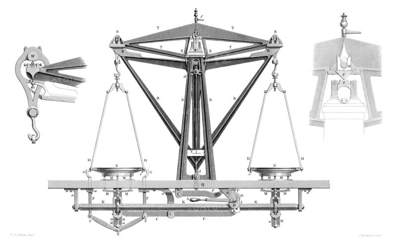 Improved Balance (To Weigh 2000 Ounces.), 1866.Artist: Joseph Wilson Lowry