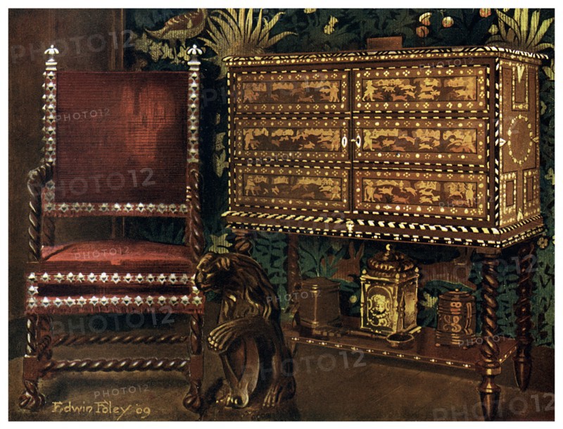 Group of late 16th century continental furniture, 1910.Artist: Edwin Foley