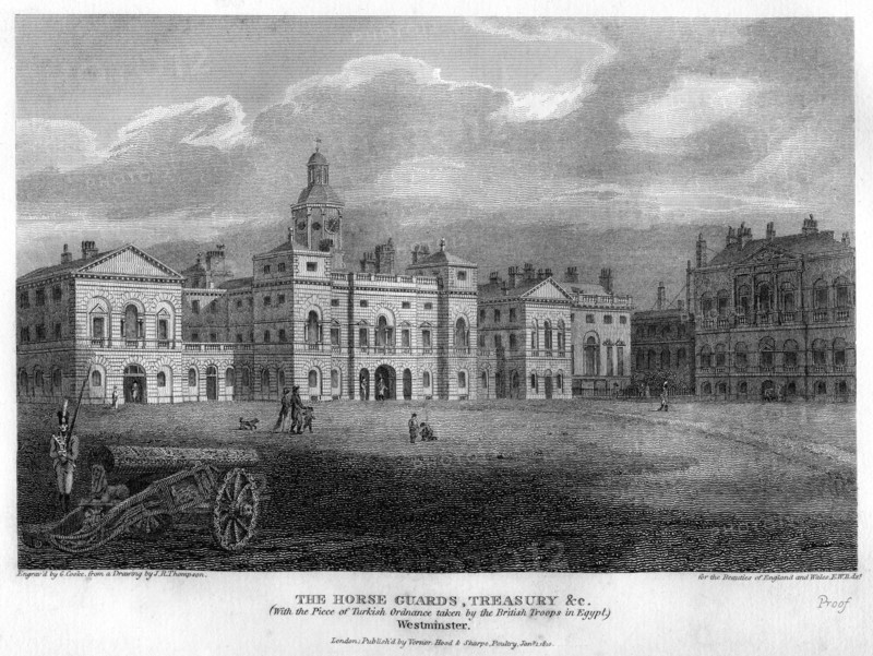 Horse Guards, Westminster, London, 1810.Artist: G Cooke