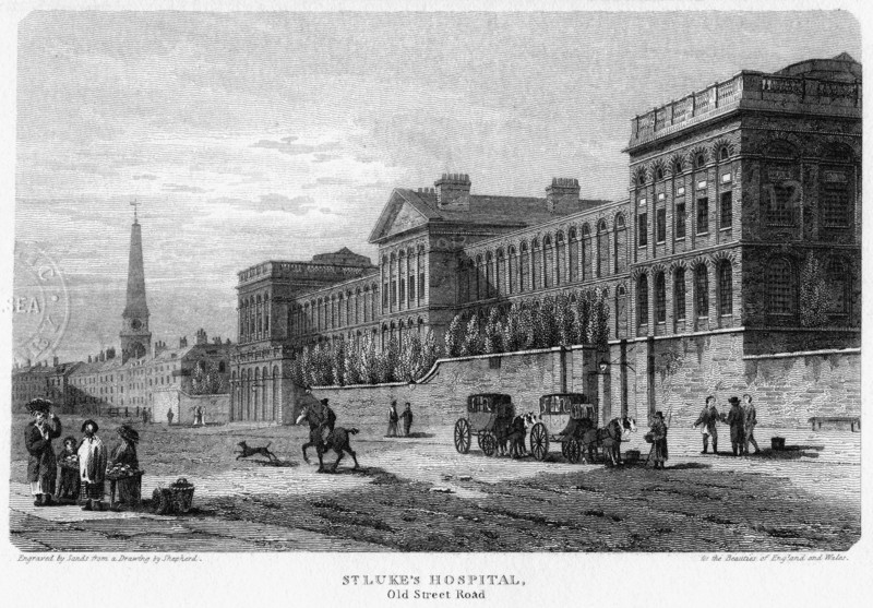 St Luke's Hospital, Old Street, Finsbury, London, 1815.Artist: Sands