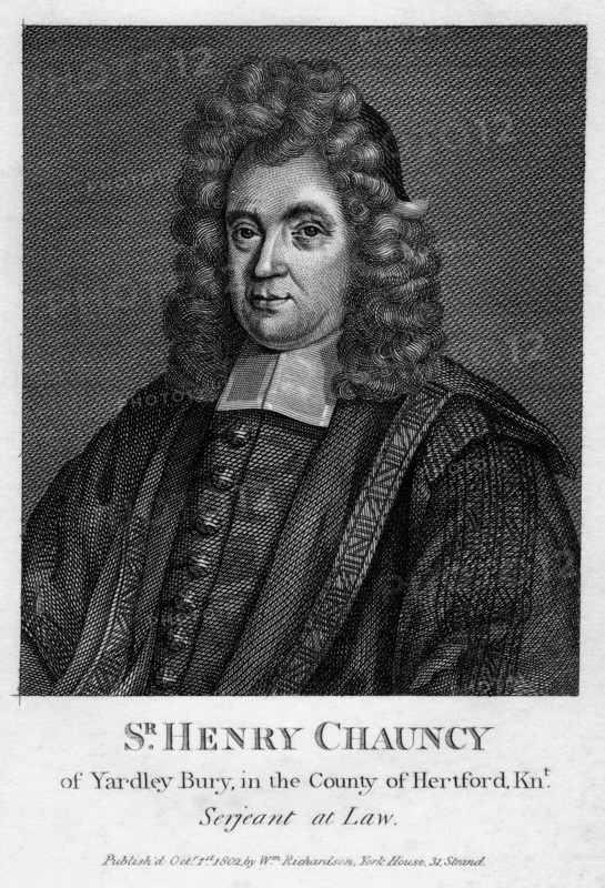 Sir Henry Chauncy, English lawyer, educator and antiquarian, (1802). Artist: Unknown