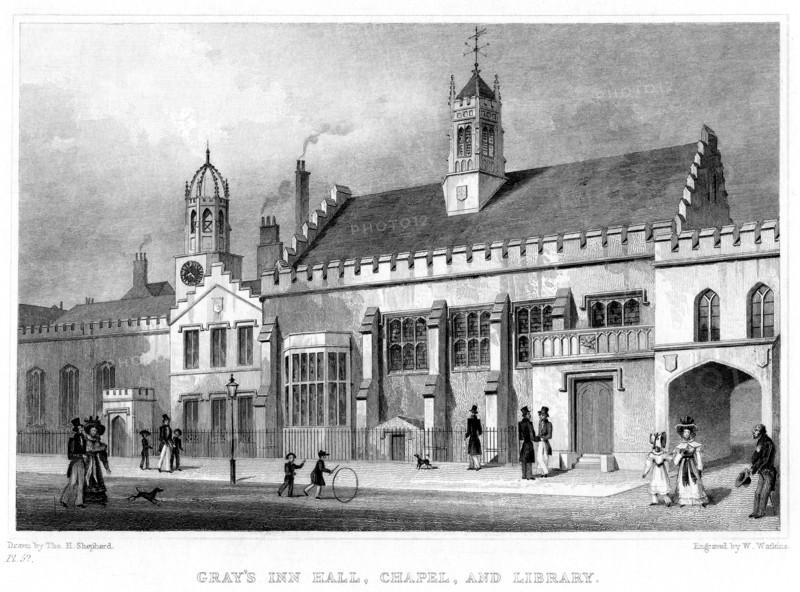 Gray's Inn Hall, Chapel, and Library, London, 19th century.Artist: W Watkins