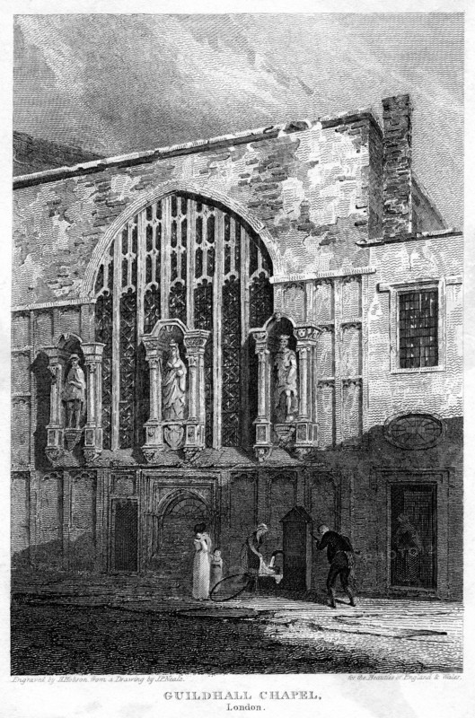 Guildhall Chapel, City of London, 1815.Artist: H Hobson