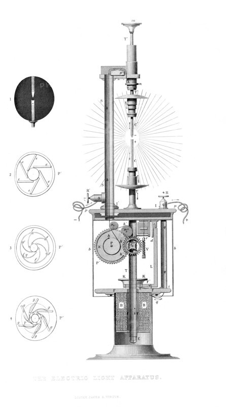 The Electric Light Apparatus, 1866. Artist: Unknown