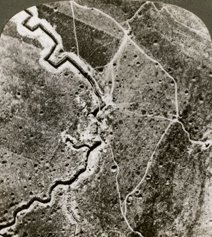Aerial photograph of the German lines, World War I, 1914-1918.Artist: Realistic Travels Publishers