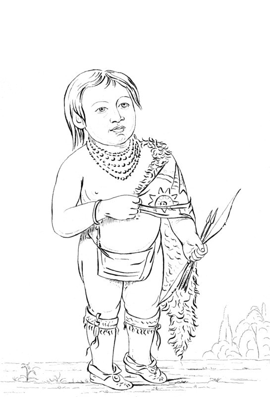 Six year old Native American chief, 1841.Artist: Myers and Co