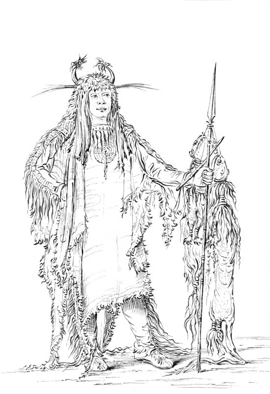 Portrait of 'Eagle Ribs', Native American Man, 1841.Artist: Myers and Co
