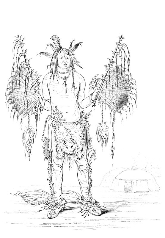 Portrait of a Native American man, 1841.Artist: Myers and Co