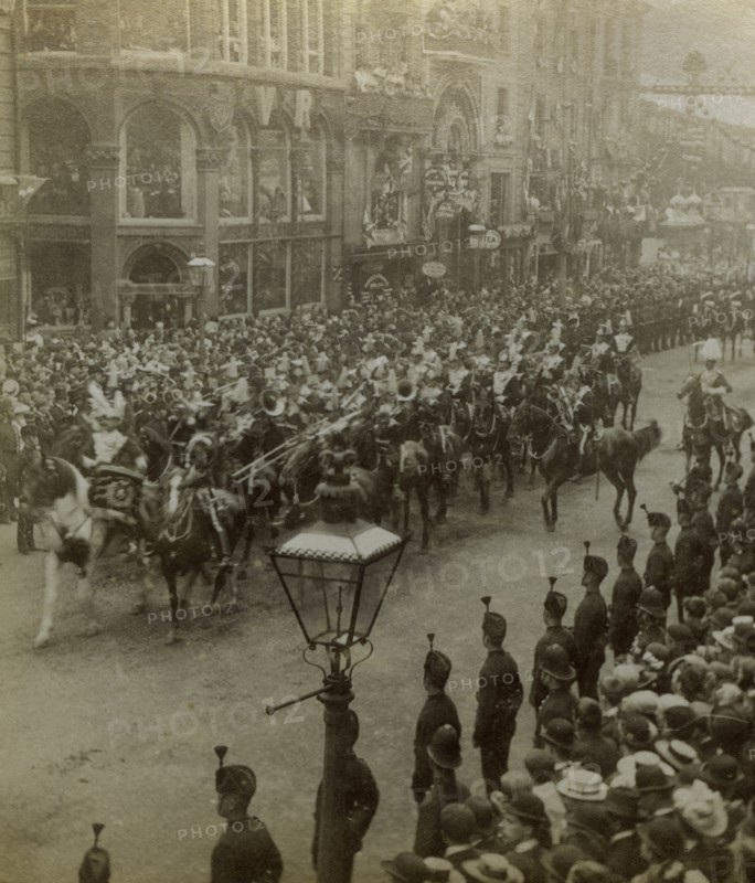 Procession for Queen Victoria's Diamond Jubilee, 1897.Artist: Stereoscopic Views