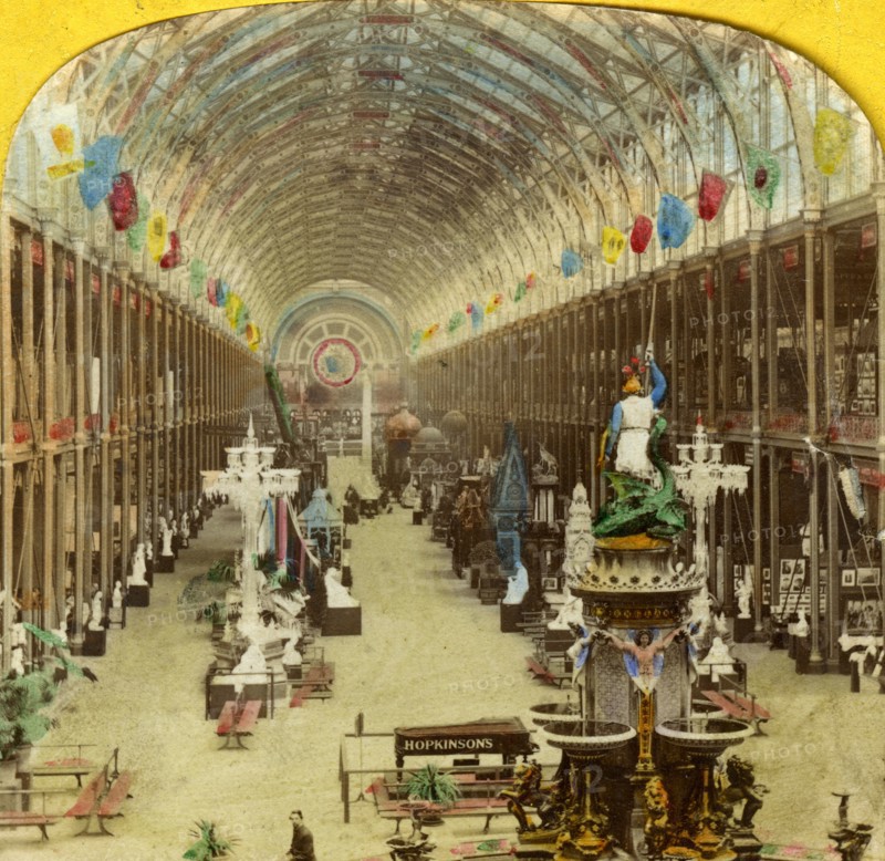 Interior view of the International Exhibition, London. Artist: Unknown
