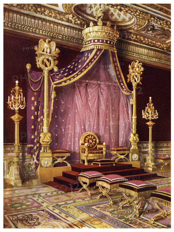 Throne room in the Palace of Fontainebleau, France, 1911-1912.Artist: Edwin Foley