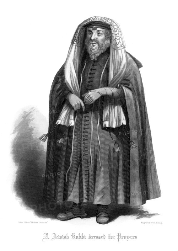 'A Jewish Rabbi Dressed for Prayers'.Artist: R Young