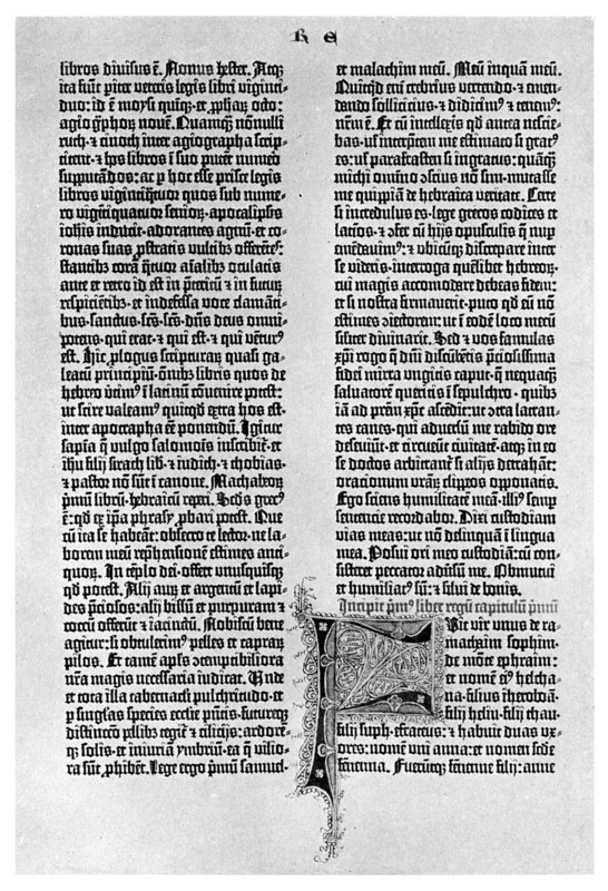 Page from a Gutenberg Bible, c1455 (1956). Artist: Unknown