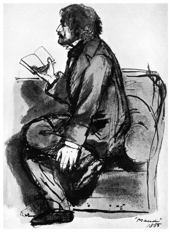 Alfred, Lord Tennyson, British poet, 1855 (1956). Artist: Unknown