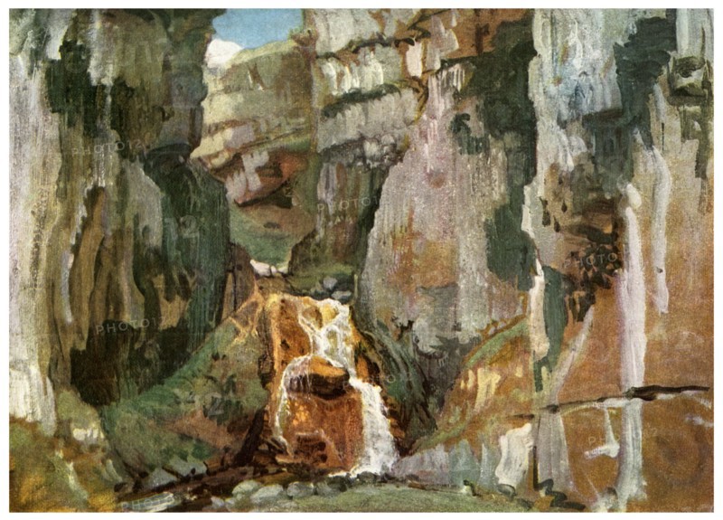 Gordale Scar, West Yorkshire, c1811 (1956). Artist: Unknown