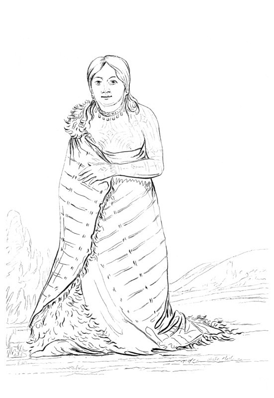 'The Pure Fountain', wife of the chief of the Ponca tribe, 1841.Artist: Myers and Co