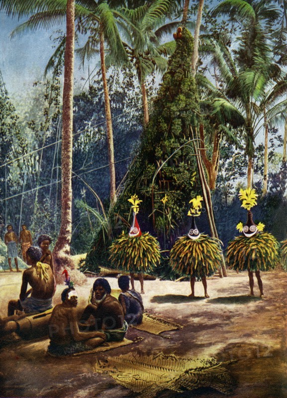 The Duk Duk society, Bismarck Archipelago, Papua New Guinea, 1920. Artist: Unknown