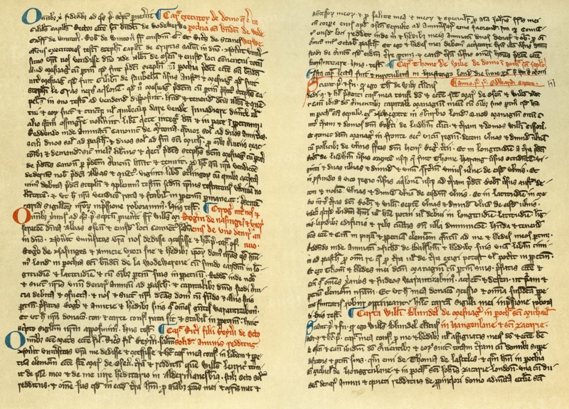 Pages from the cartulary of Osney Abbey, c1275 (1886). Artist: Unknown