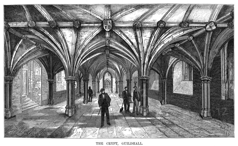 'The Crypt, Guildhall', City of London, 1886. Artist: Unknown