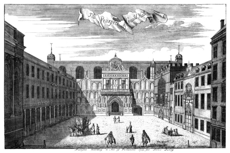 'Prospect of Guildhall', City of London, 1755 (1886).Artist: William Griggs