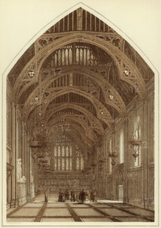 Guildhall interior, City of London, 1886. Artist: William Griggs