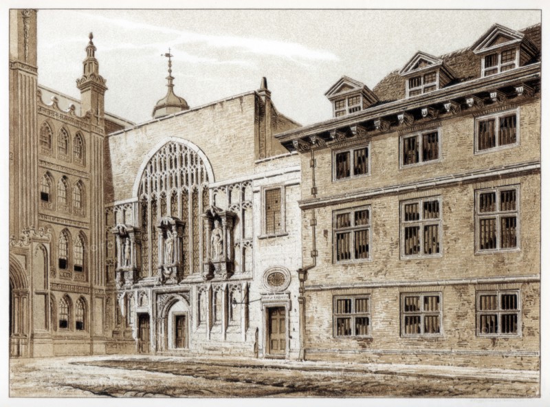 West front of Guildhall Chapel, City of London, 1886. Artist: William Griggs