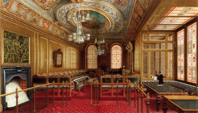 The Aldermen's Court Room, Guildhall, City of London, 1886.Artist: William Griggs
